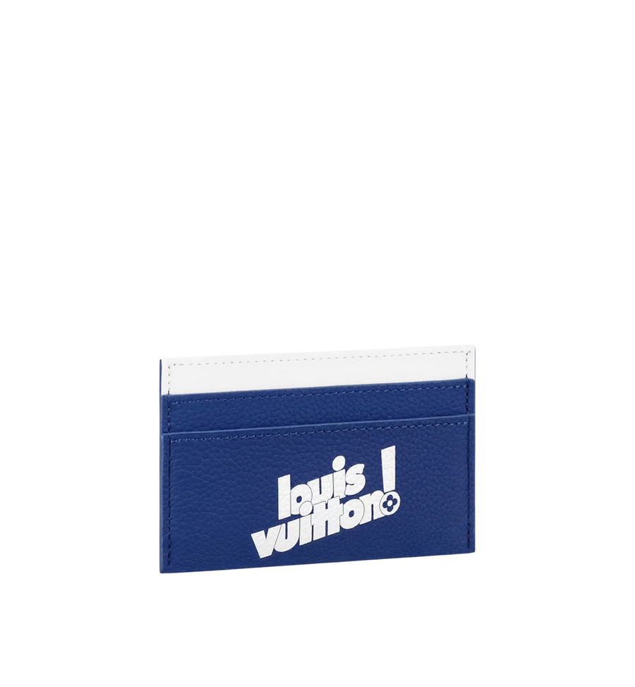 Louis Vuitton Virgil Abloh Blue And White Cowhide Everyday Double Card Holder 2021