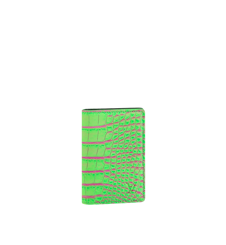Louis Vuitton Pocket Org Exotic Croco Matte Fluo Green | Fuschia