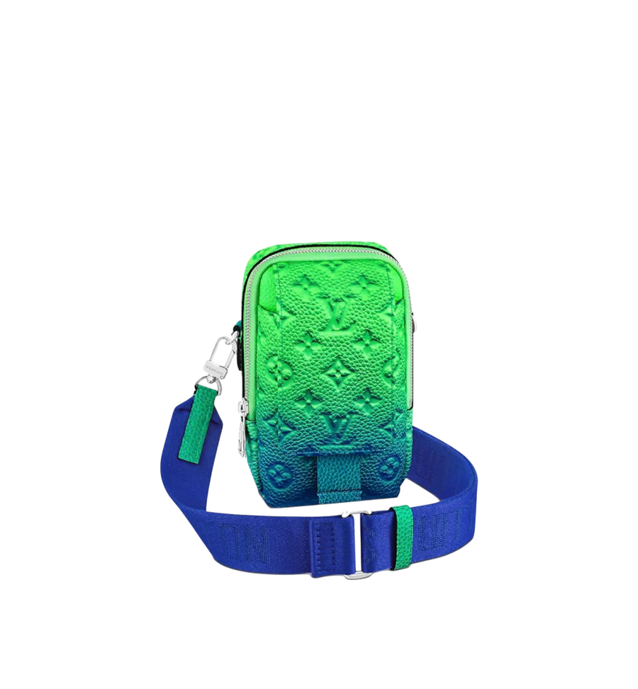 Louis Vuitton Double Phone pouch MNG Illusion blue green