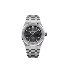 Audemars Piguet Royal Oak Stainless Steel 37Mm With Diamonds Black Dial Ladies Watch Ref. 15451St.Zz.1256St.01