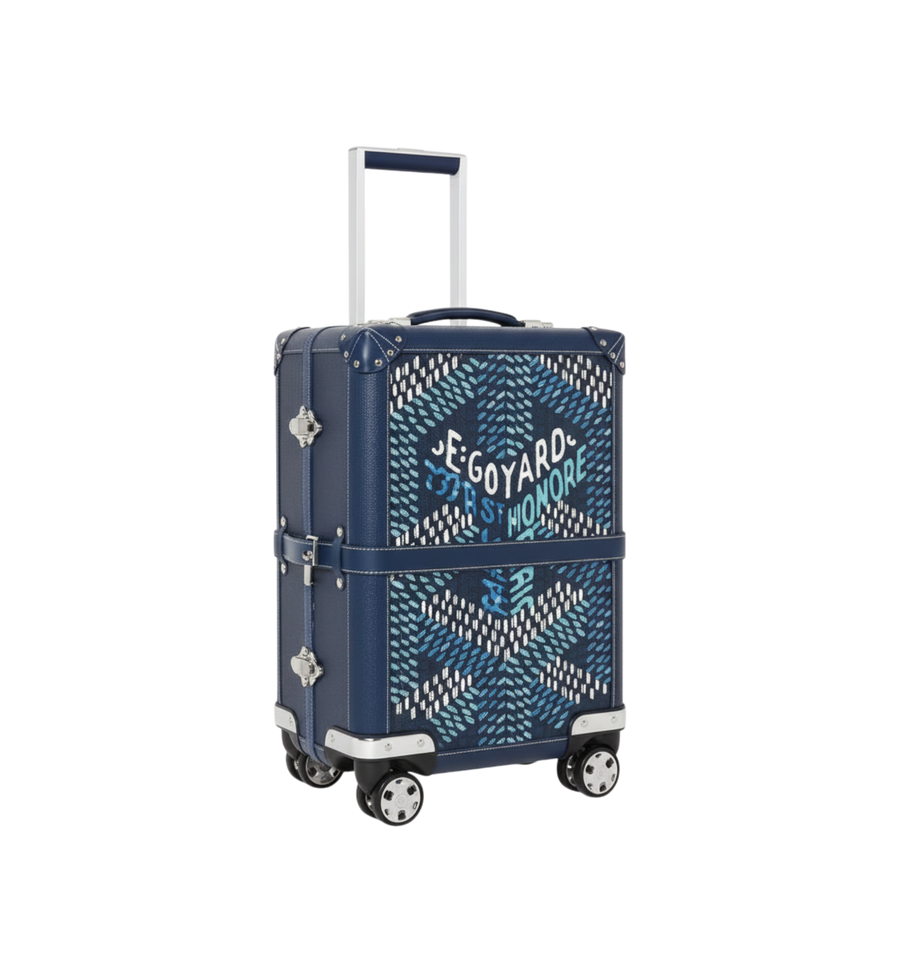 Goyard Bourget PM Trolley Case In Navy Blue With Special Edition