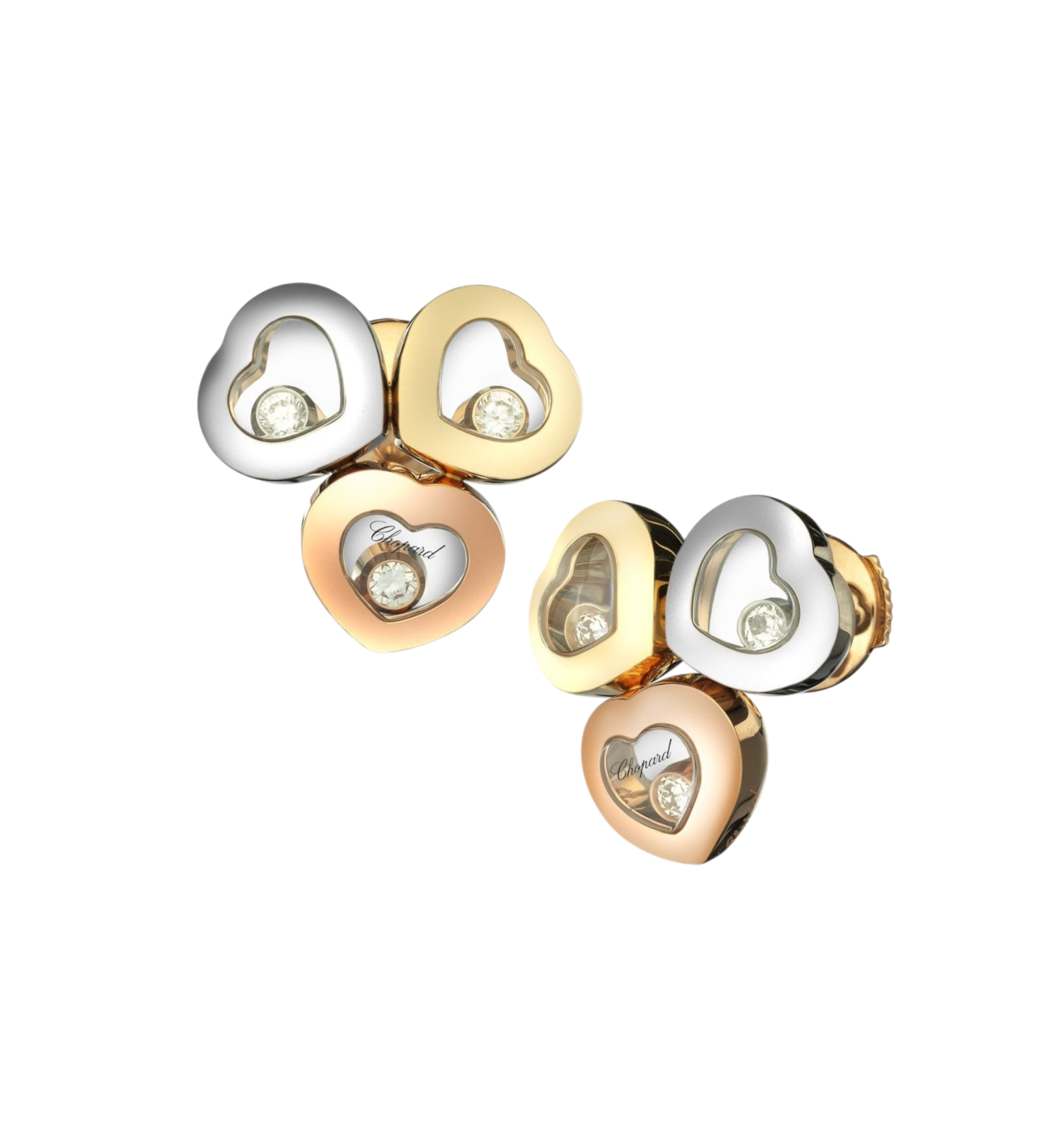 Chopard Happy Curves Yellow Rose White Gold Earrings Ref. 839390-9001