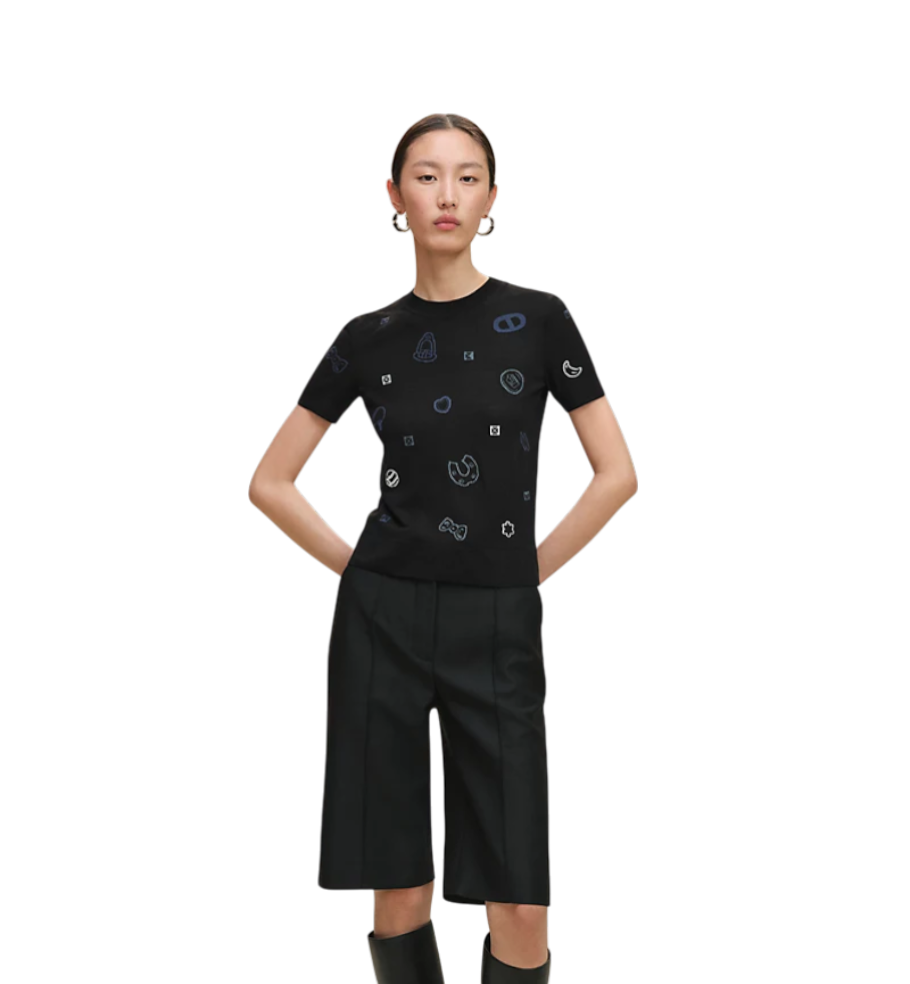 Hermès "Candy Libris" Short-sleeve Sweater Noir
