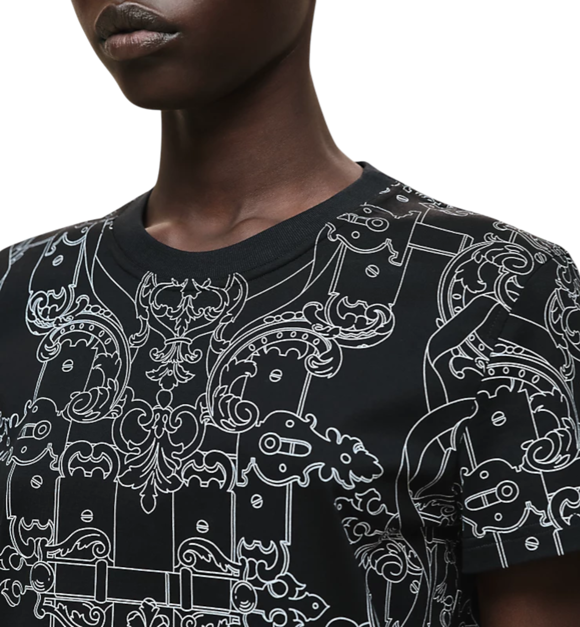 Hermès Droit Imprimé Ferronnerie Remix T-Shirt 02 Noir