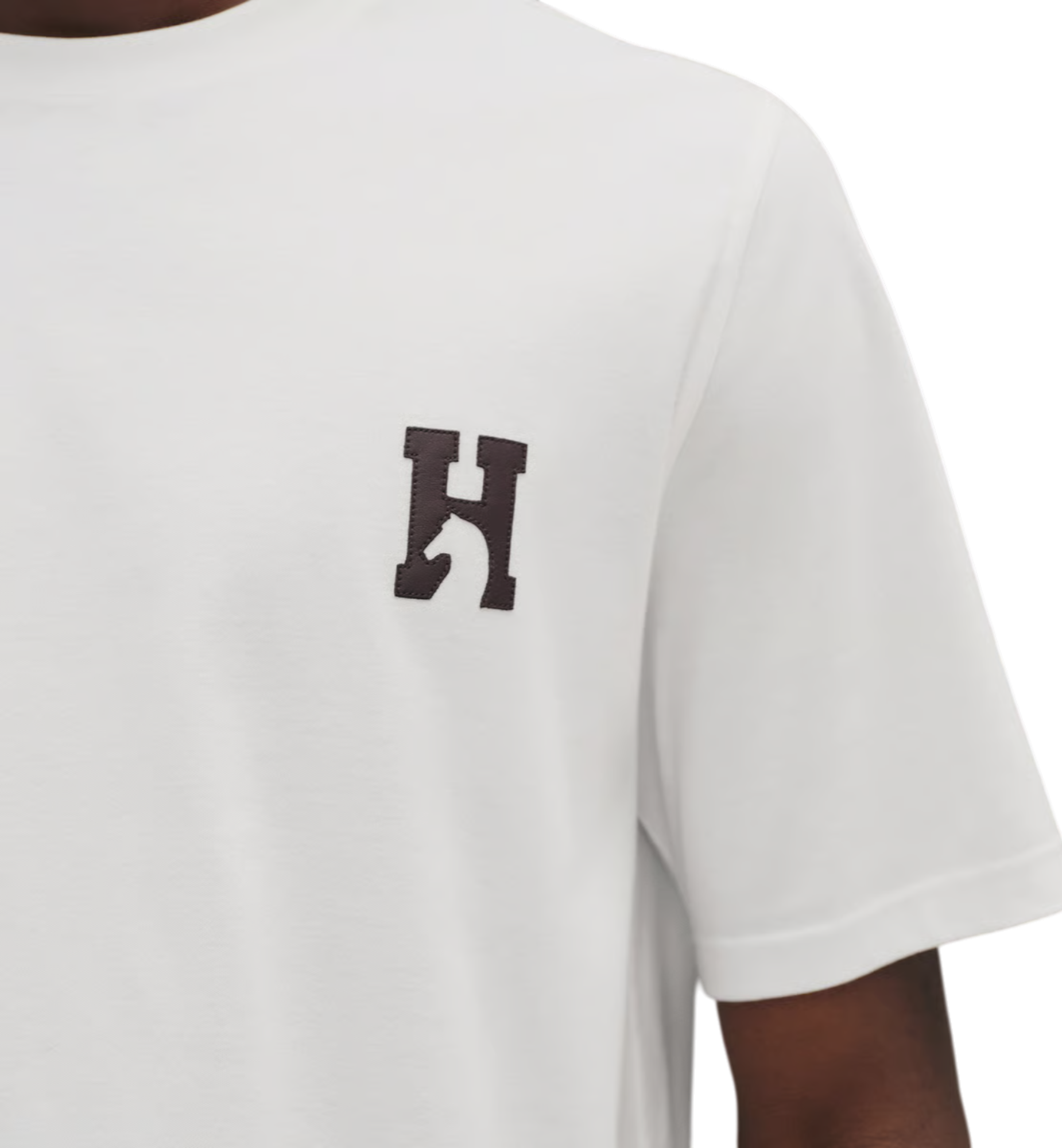 Hermès H-Cheval T-shirt with Leather Detail Blanc