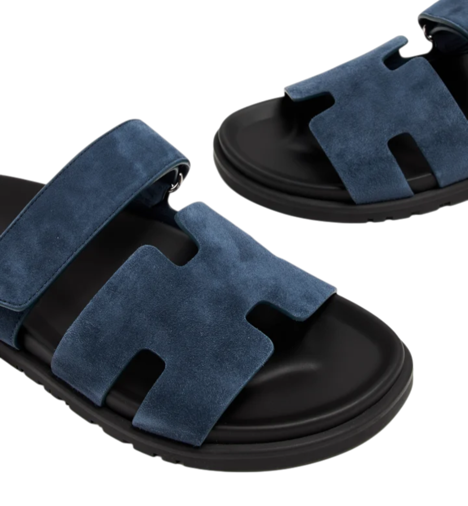 Hermès Chypre Sandal Suede Bleu Turquin