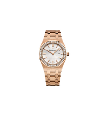 Audemars Piguet Royal Oak 18Kt Rose Gold 33Mm Silver Dial Ladies Watch Ref. 67651Or.Zz.1261Or.01