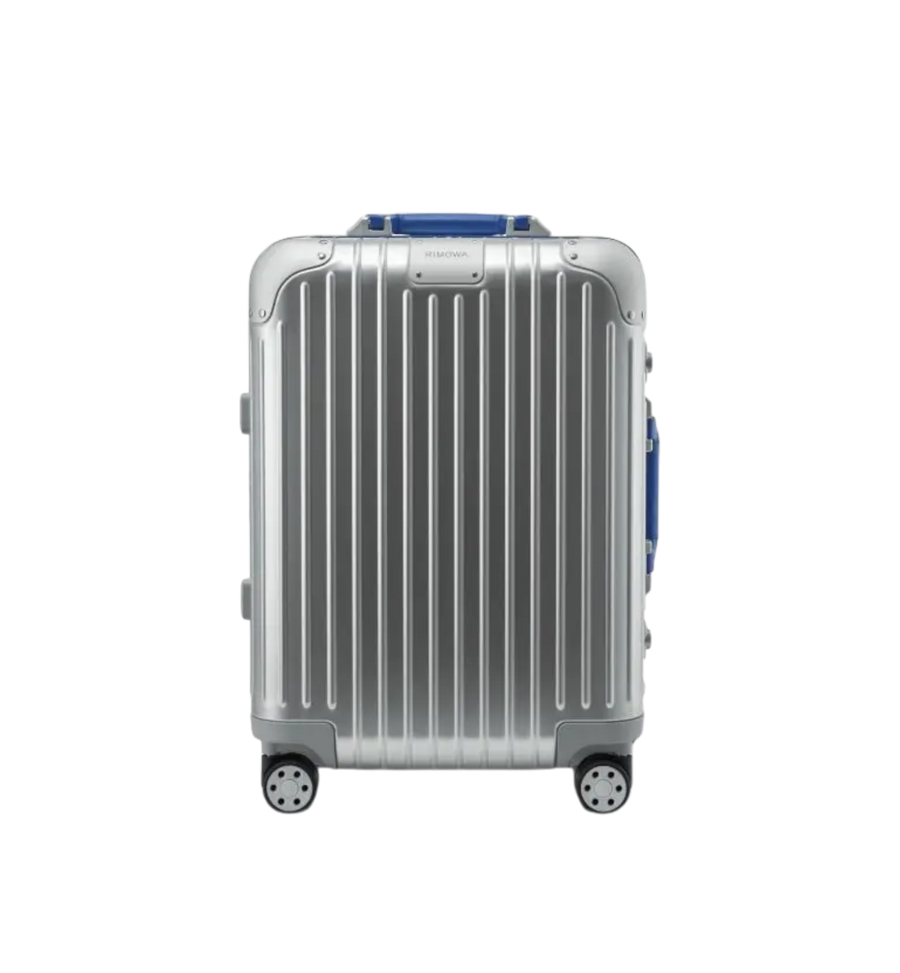 Rimowa cabin Twist suitcase silver and blue