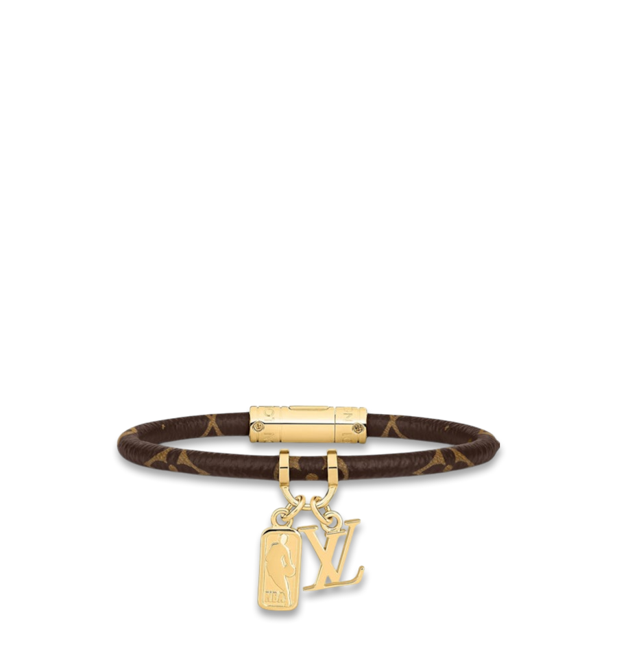 Louis Vuitton x NBA Monogram Brown Leather Bracelet Size 21