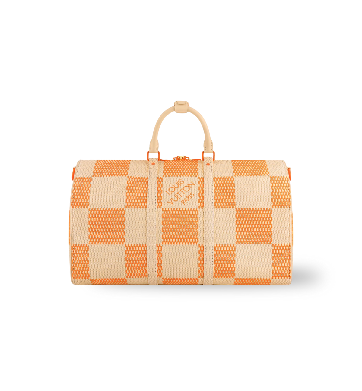 LOUIS VUITTON | KEEPALL 50 BAND. RAPHIA ORANGE