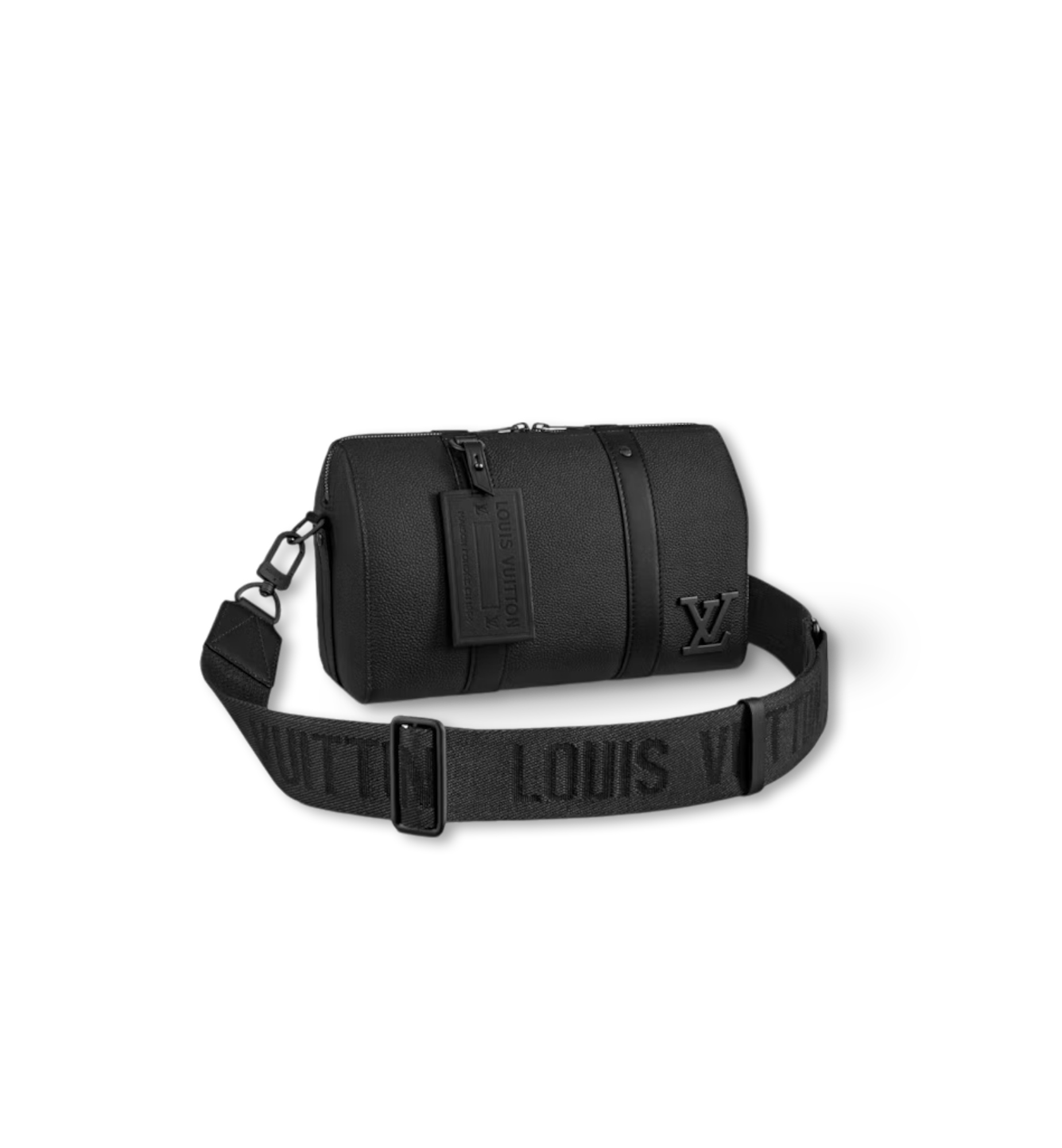 LV CITY KEEPALL BLACK LEATHER BAG