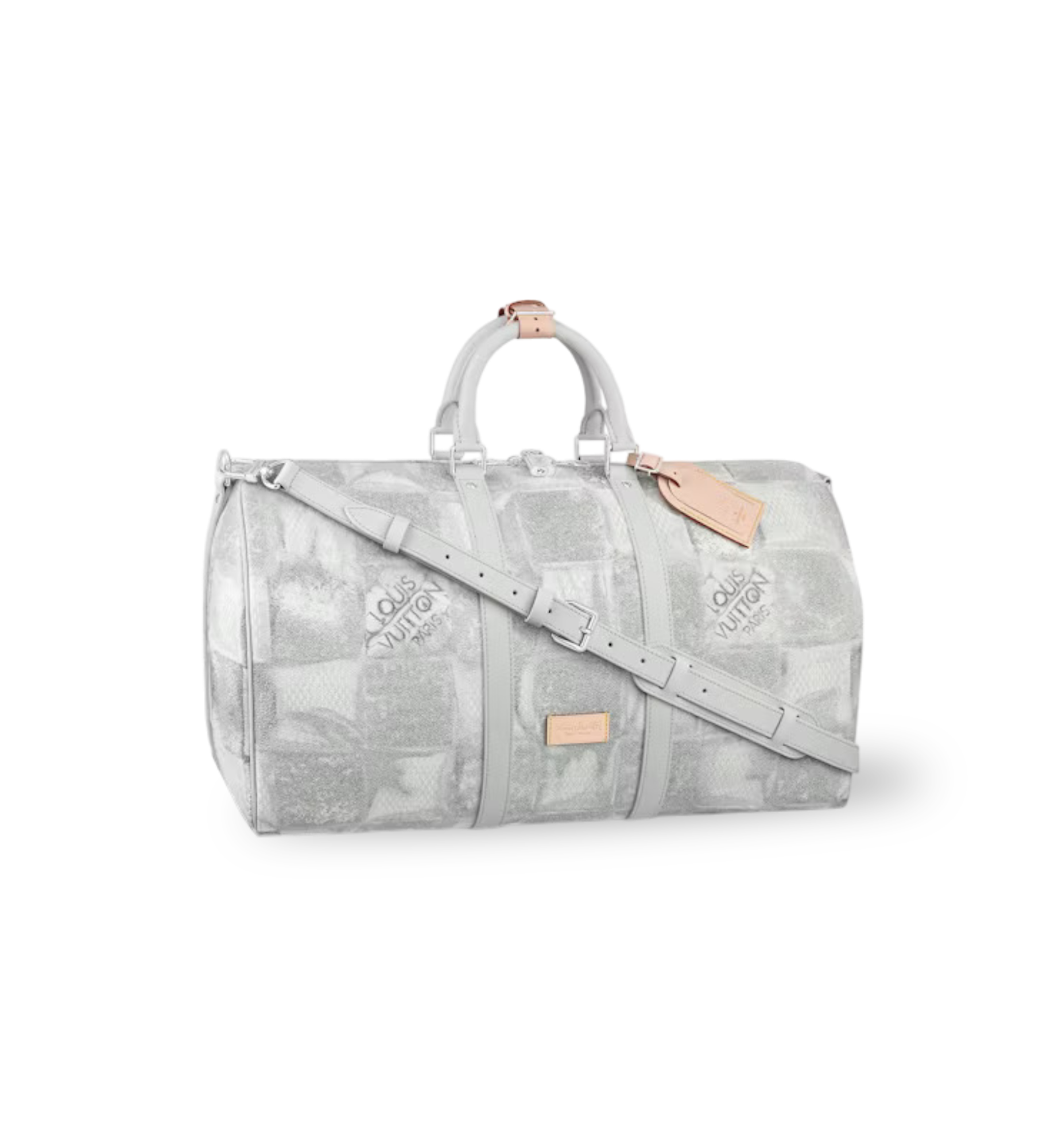 LOUIS VUITTON KEEPALL 50 BAND. DAMIER SALT STONE GREY