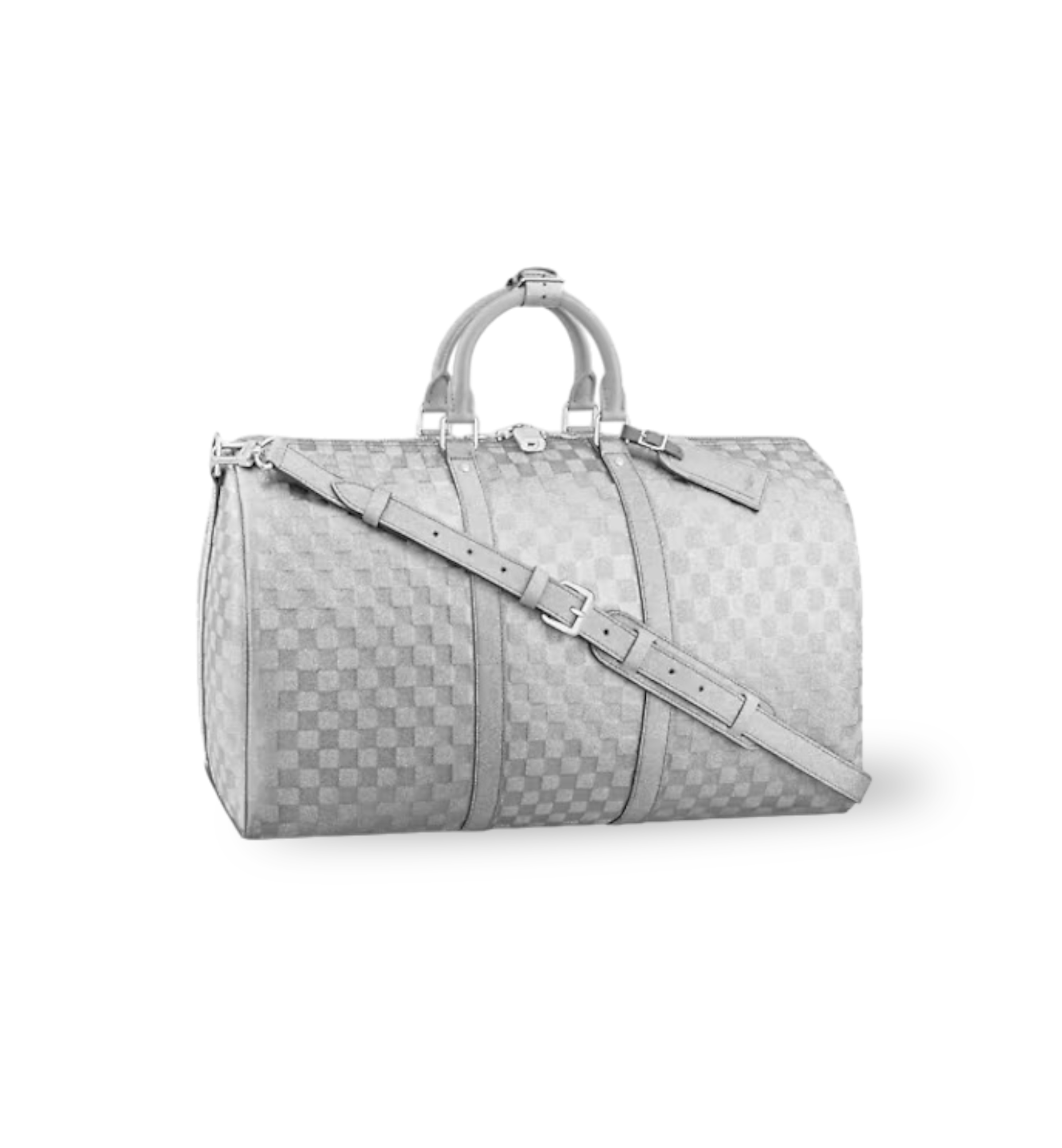 LOUIS VUITTON | KEEPALL 50 BAND. DAMIER GLITTER SILVER