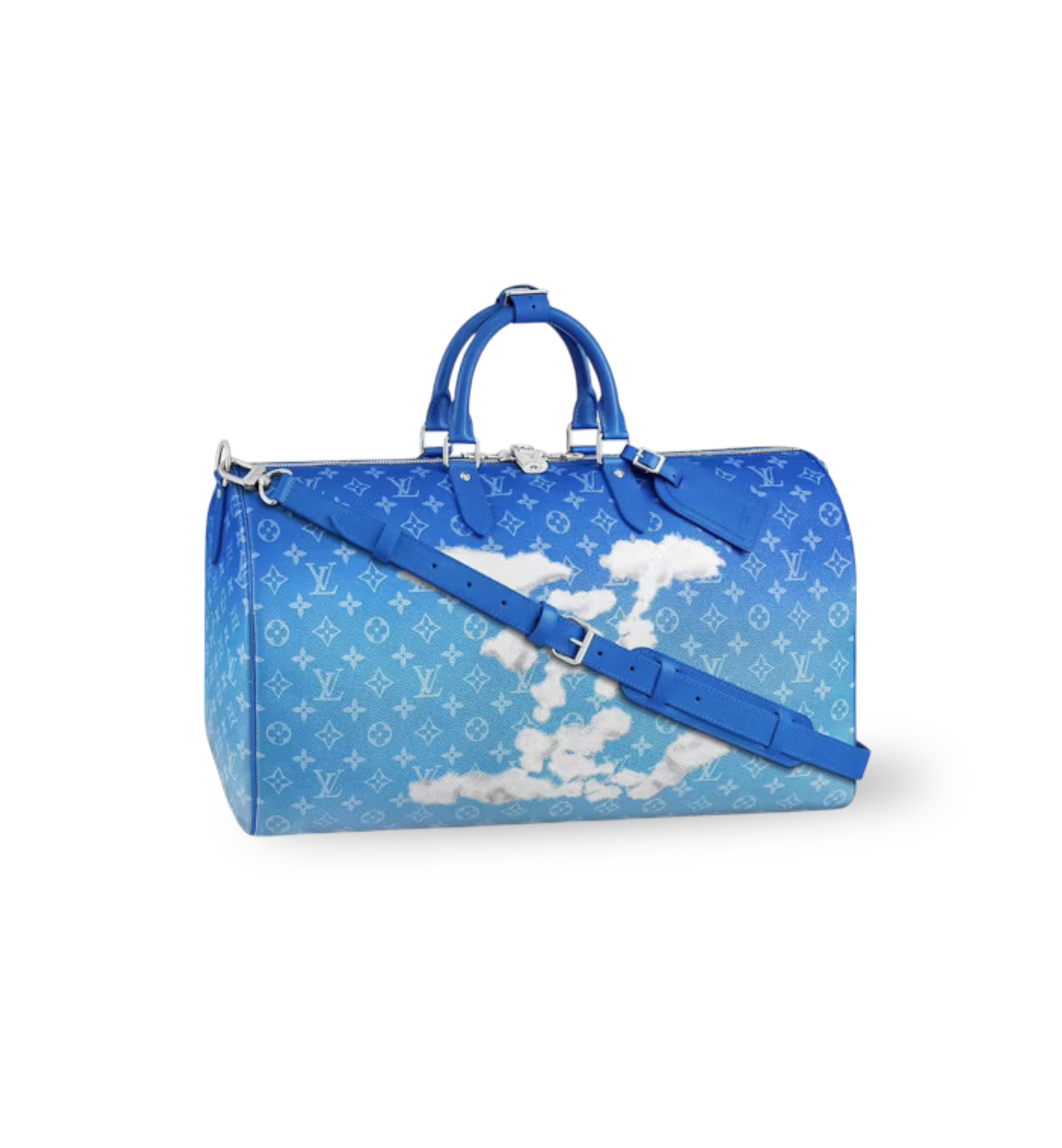 LV KEEPALL 50 MONOGRAM CLOUDS LIGHT BLUE