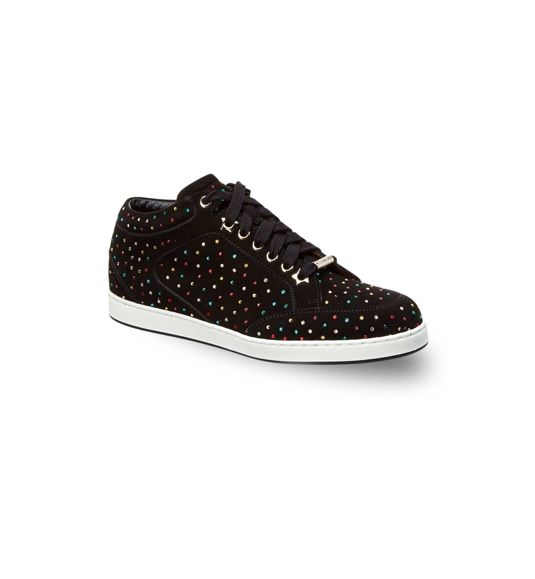 JIMMY CHOO 5TH AVE SUEDE SNEAKER WITH STRASS BLACK WOMEN 38