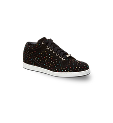 JIMMY CHOO 5TH AVE SUEDE SNEAKER WITH STRASS BLACK WOMEN 38