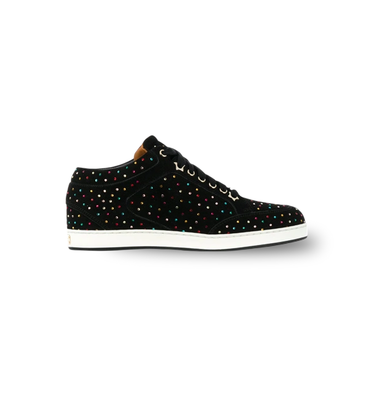 JIMMY CHOO 5TH AVE SUEDE SNEAKER WITH STRASS BLACK WOMEN 38