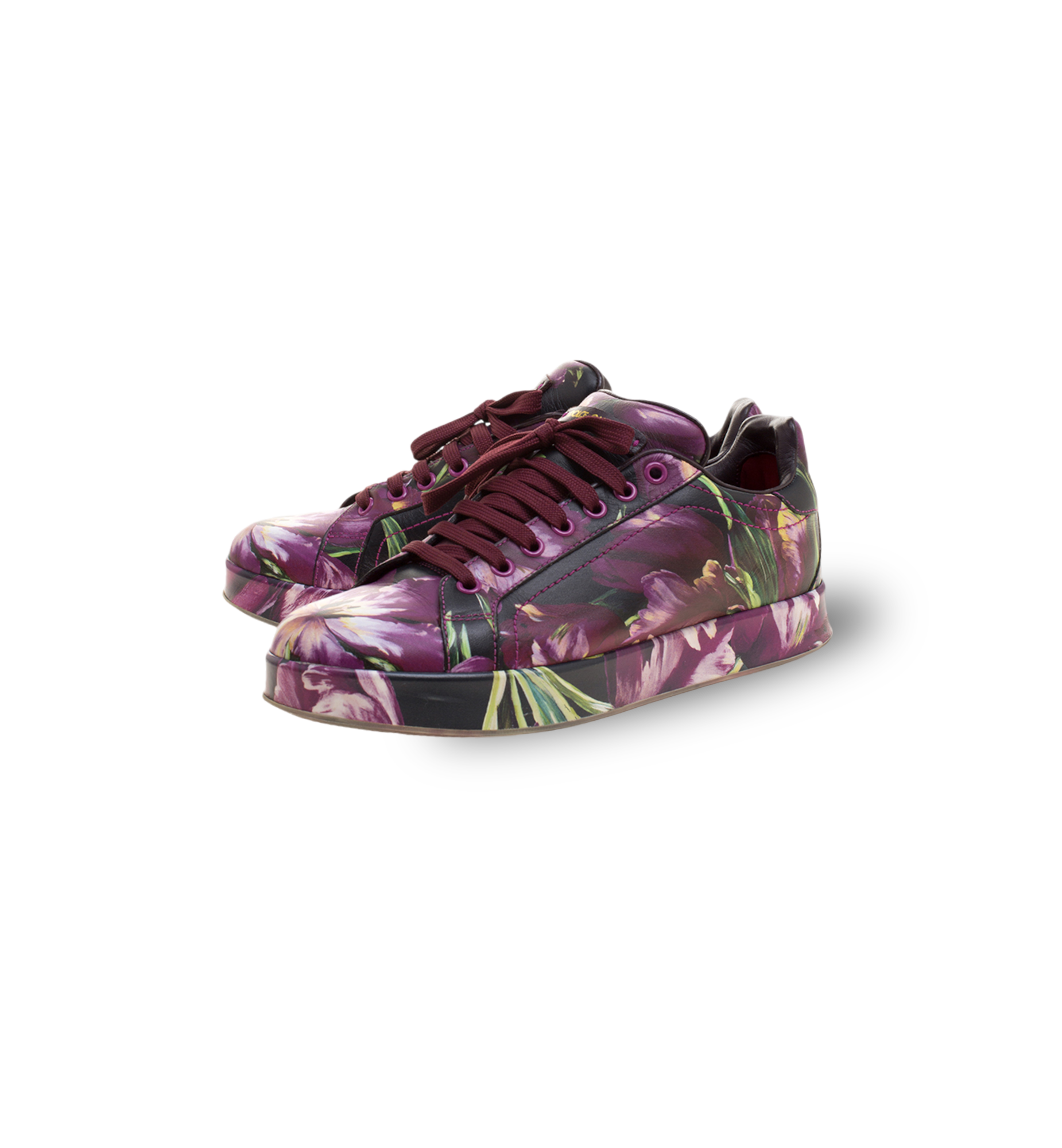 DG PURPLE MULTICOLORED FLORAL PRINT SNEAKERS BURGUNDY WOMEN 39