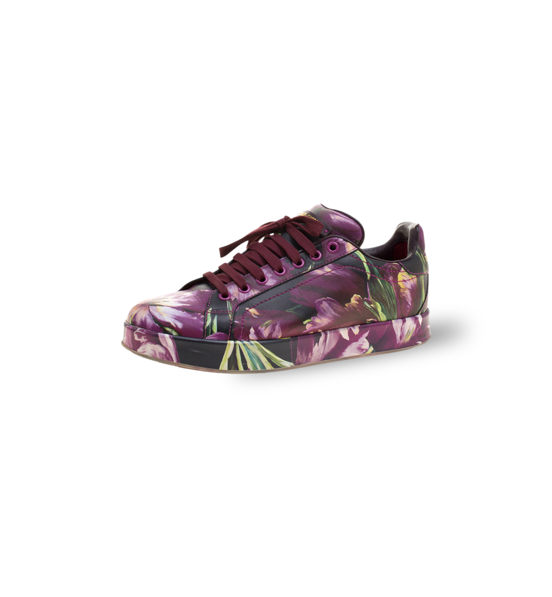 DG PURPLE MULTICOLORED FLORAL PRINT SNEAKERS BURGUNDY WOMEN 39