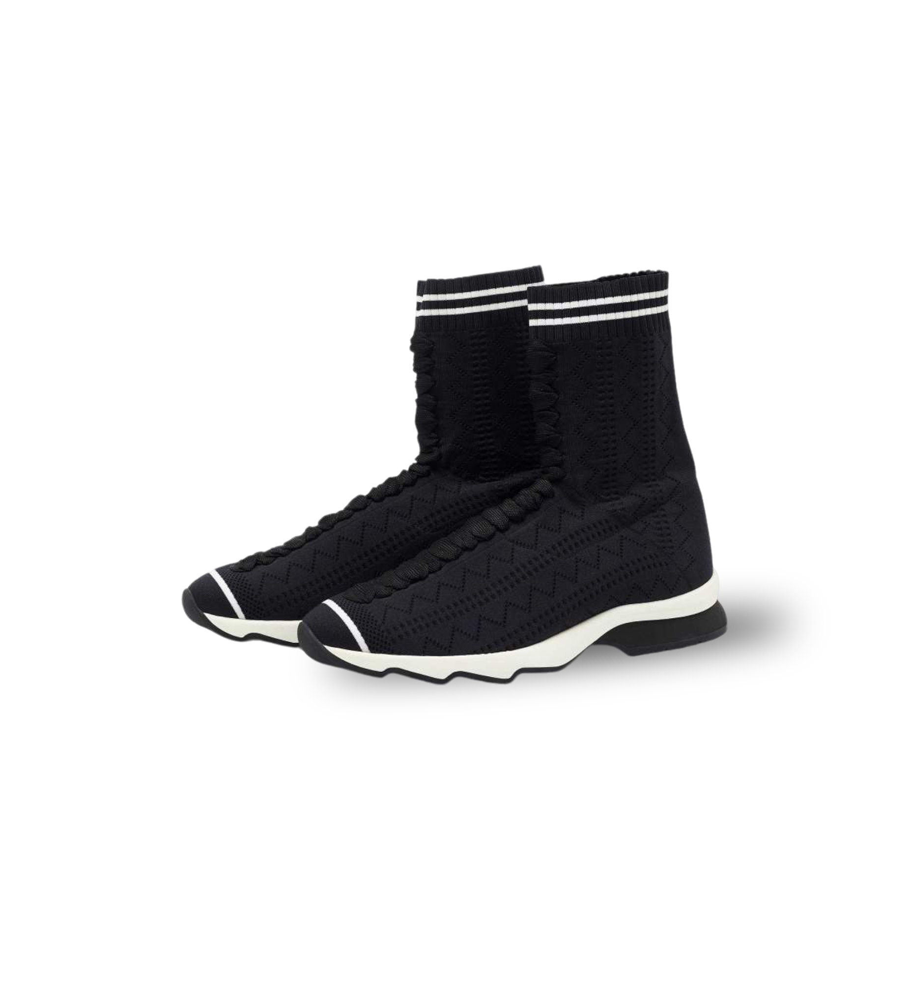 FENDI BLACK SOCK SNEAKER BLACK WOMEN 38.5