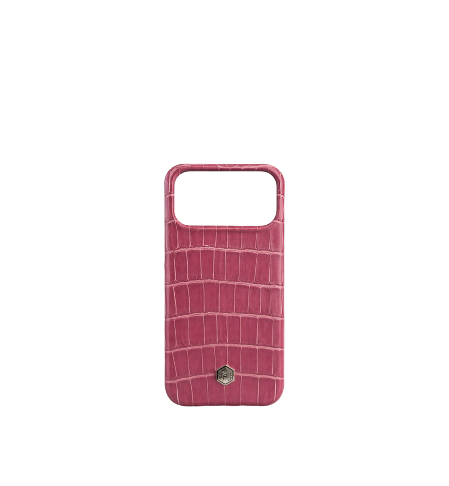 Marina De Golle Crocodile Leather Phone Case Mauve Pink 17 Pro Max