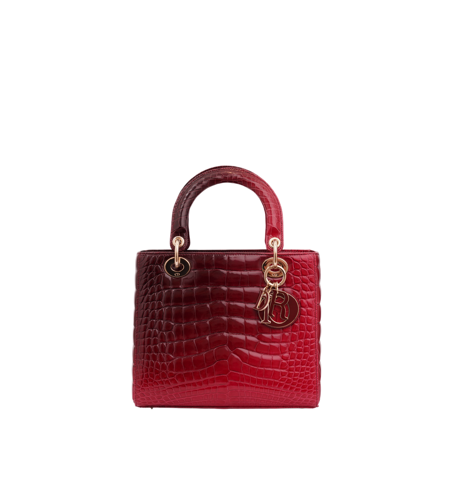 Dior Red Alligator Leather Medium Tote Bag