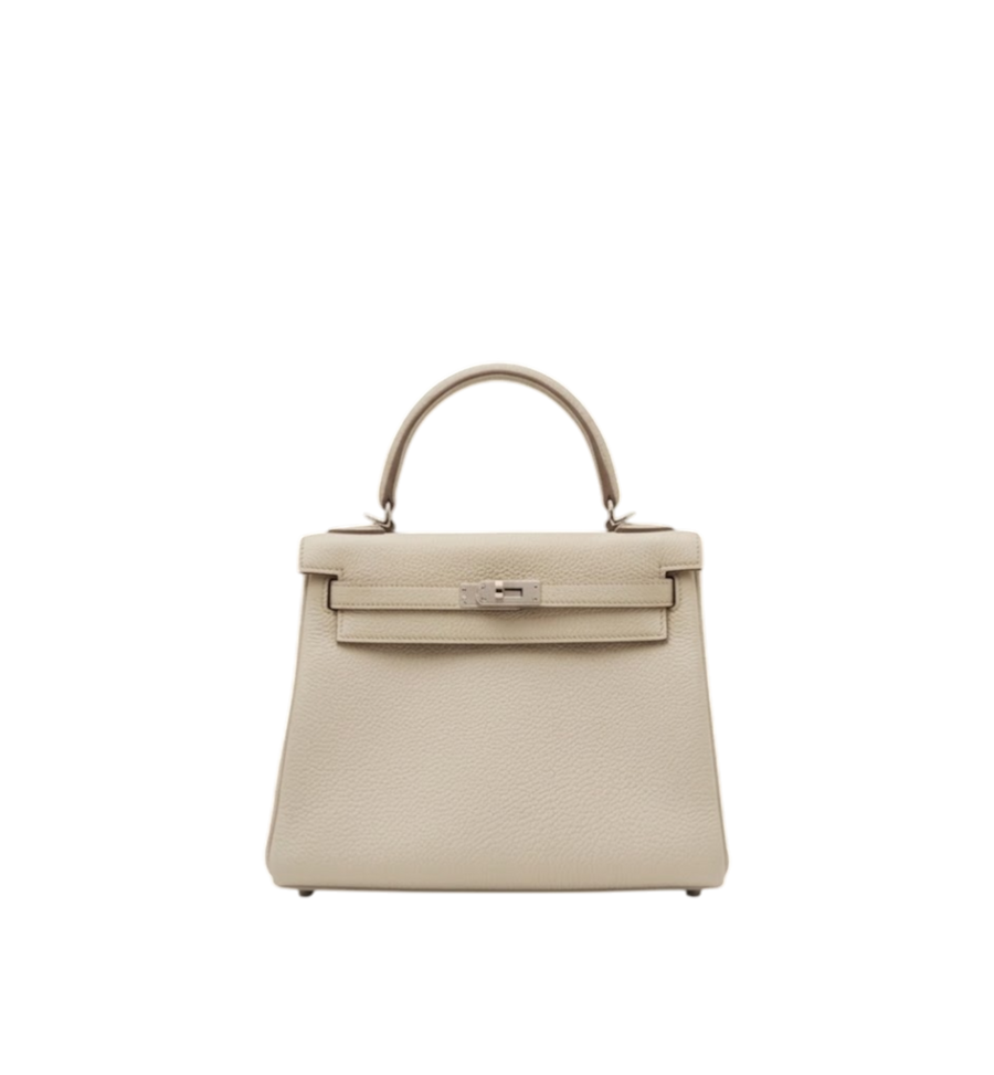 Hermès Kelly 25 Togo Retourne Craie PHW