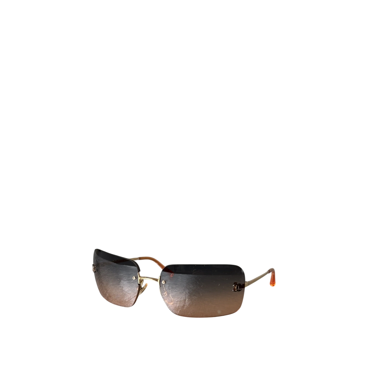 Vintage Chanel Y2K CC Rimless Sunglasses Ref. 57939298 | Retro