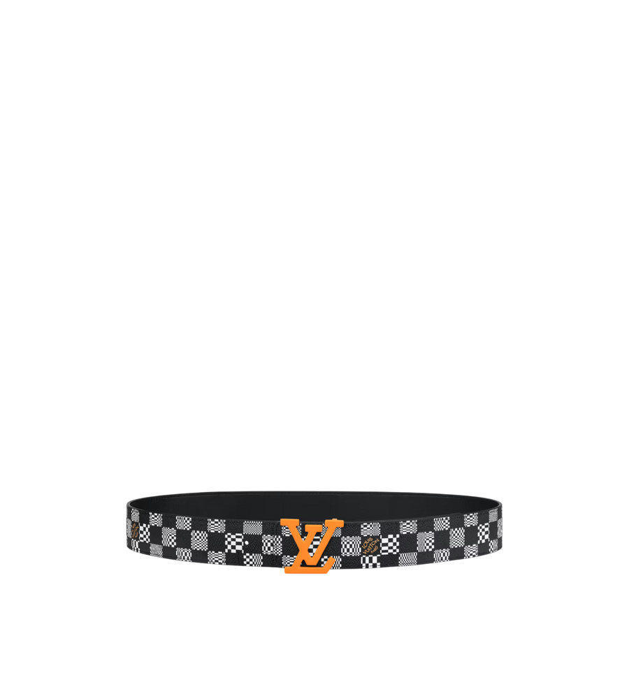 Louis Vuitton Belt Damier Distorted Reversible Black & Orange