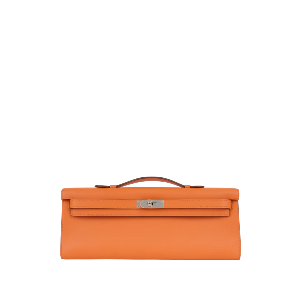 Hermès Kelly Cut Swift Orange PHW | Designer Clutch Bag