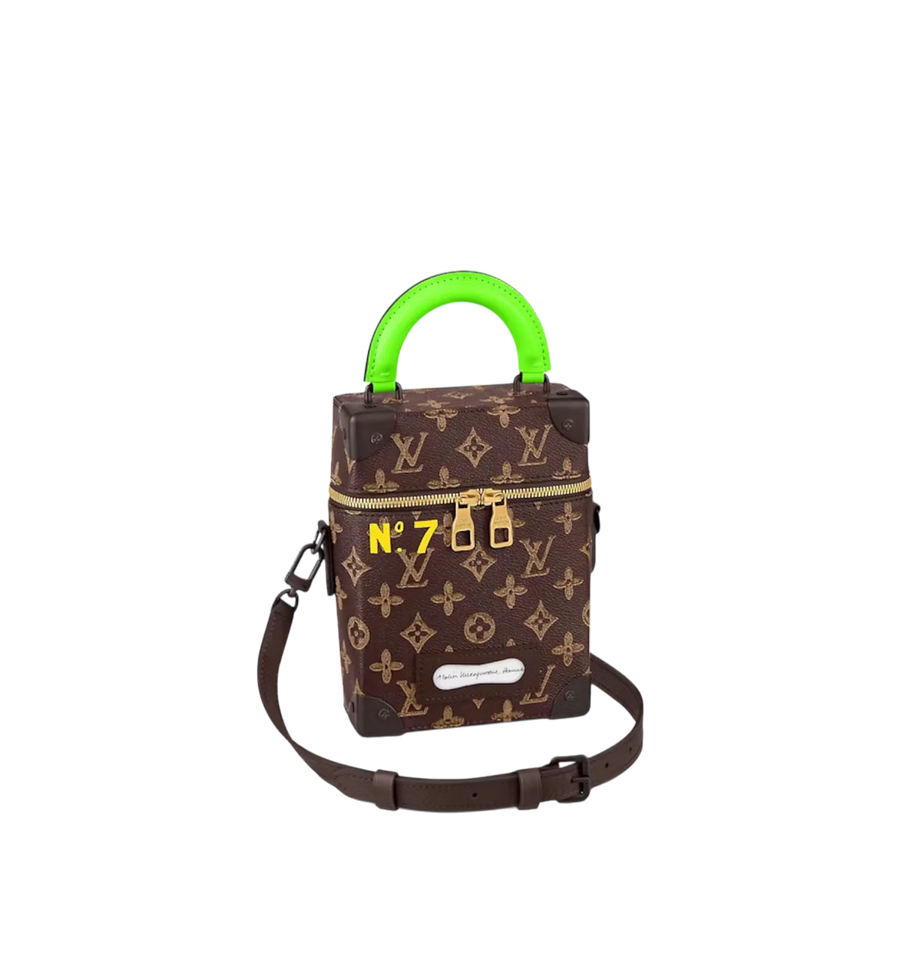 Louis Vuitton Vertical Box Trunk Bag Monogram Fluo Green Handle