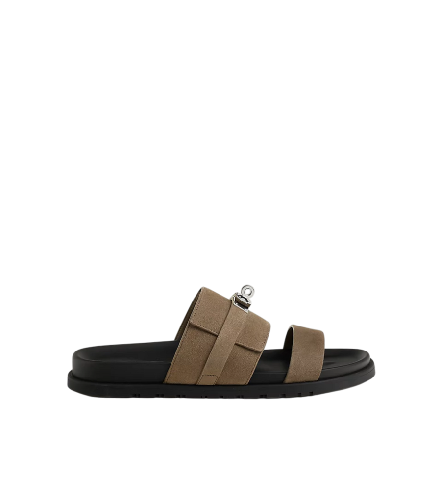 Hermès Jackson Sandals in Etoupe PHW