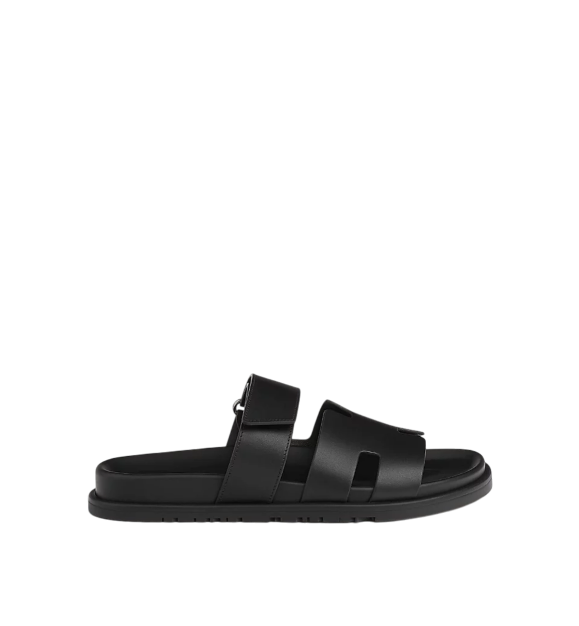 Hermès Chypre Sandals Calfskin Men Black
