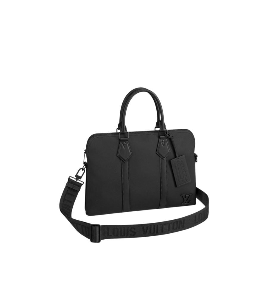 Louis Vuitton Takeoff Briefcase Cow Leather Black