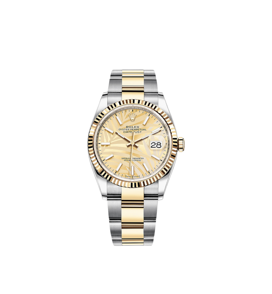 Rolex Datejust 36 Ref. 126233 - Steel & Yellow Gold Palm Dial