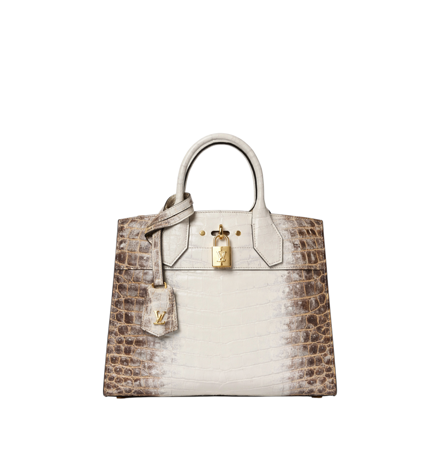 Louis Vuitton City Steamer PM Exotic Croc Leather Sahara Natural Gold GHW