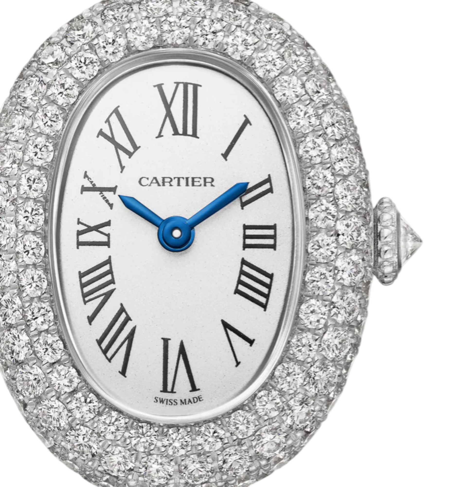 Cartier Baignoire Mini 18k White Gold Size 16 Full Diamond Ref. HPI01773