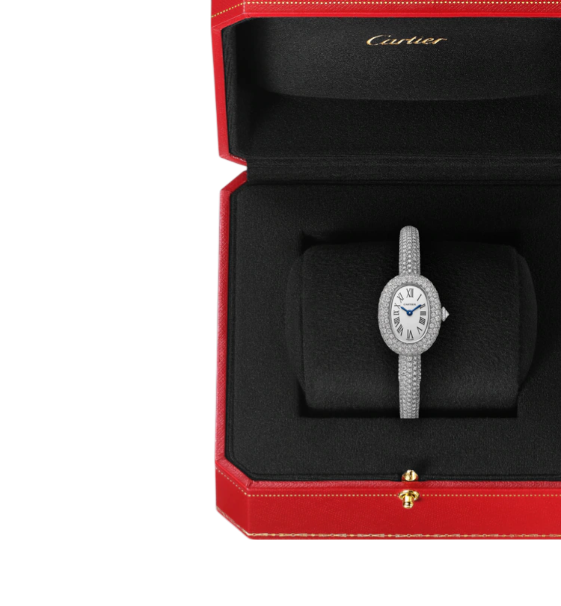 Cartier Baignoire Mini 18k White Gold Size 16 Full Diamond Ref. HPI01773