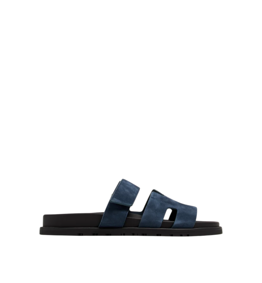 Hermès Chypre Sandal Suede Bleu Turquin