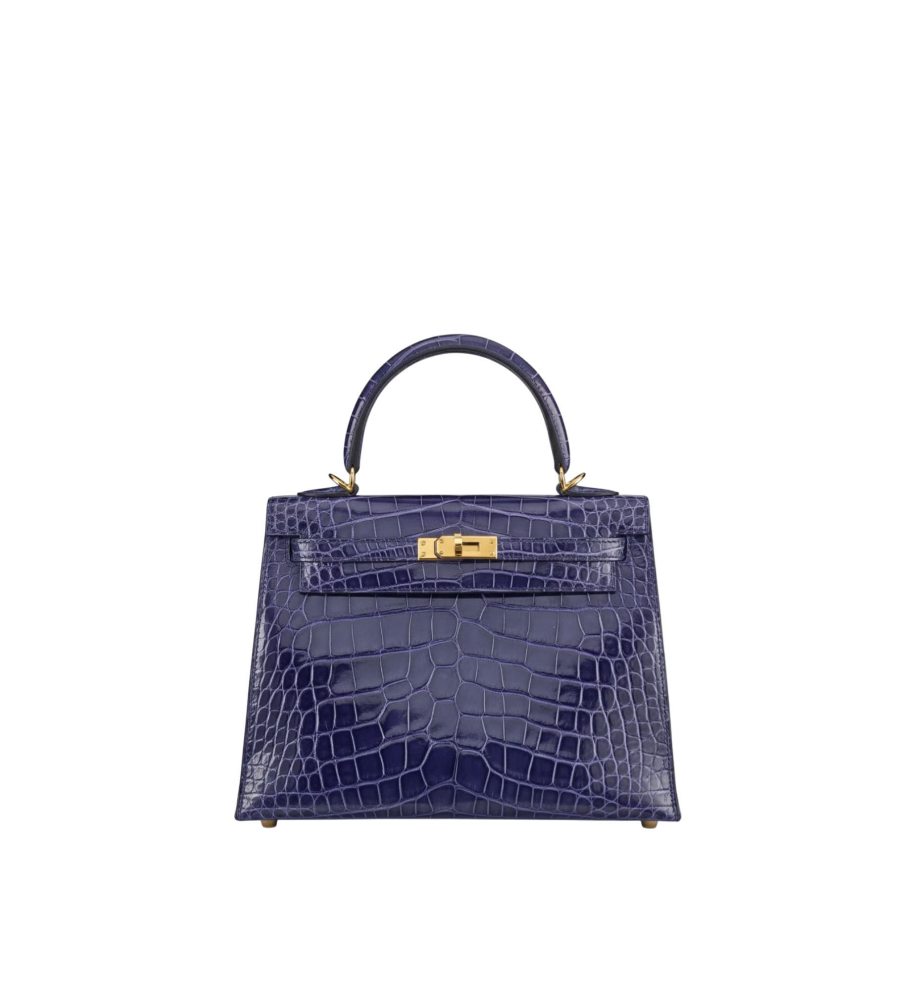 Hermès Kelly 25 Sellier Alligator Blue Encre GHW