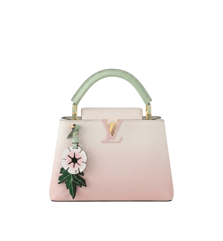Louis Vuitton Taurillon Gradient Capucines BB Creme Rose Jade