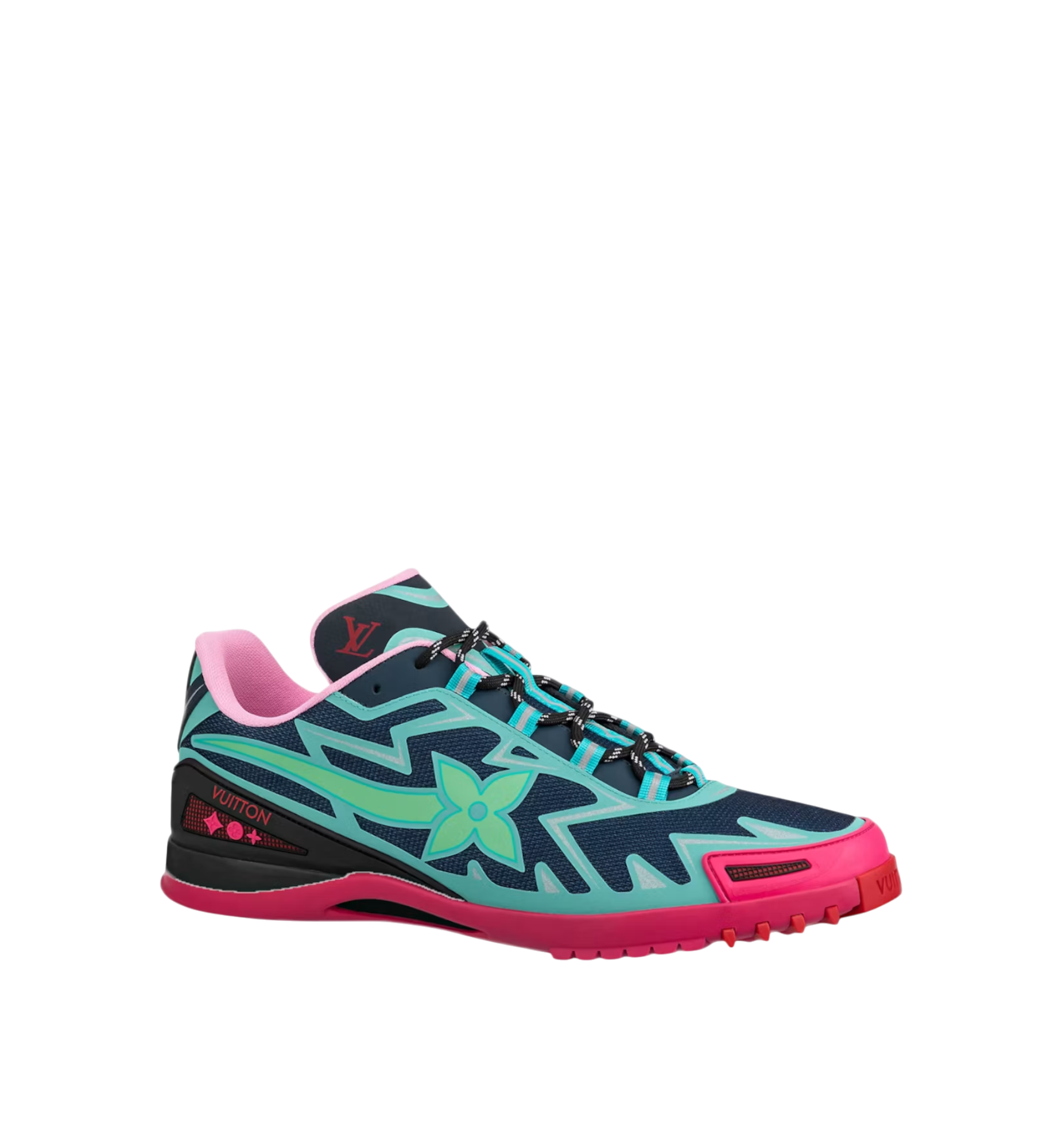 LOUIS VUITTON SPRINTER SNEAKERS FLUO GREEN NAVY AND PINK MEN