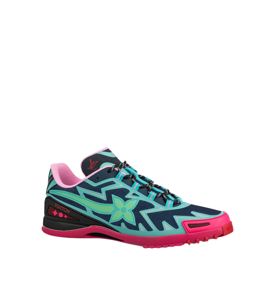 Louis Vuitton Sprinter Sneakers Fluo Green Navy And Pink Men