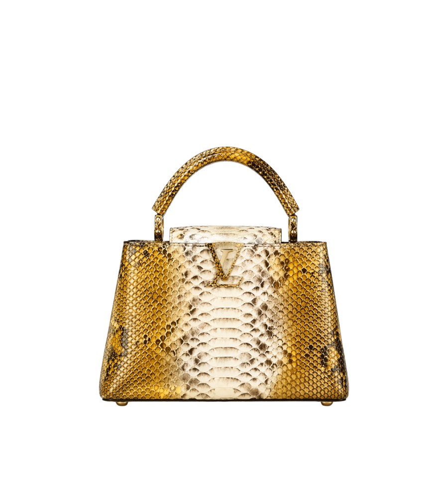 Louis Vuitton Capucines BB Exotic Python Noir Metallic Gold