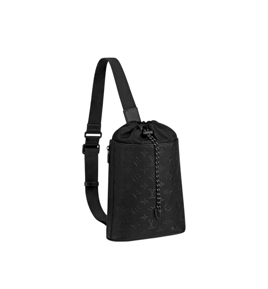 Louis Vuitton Chalk Sling Bag Monogram Shadow Black