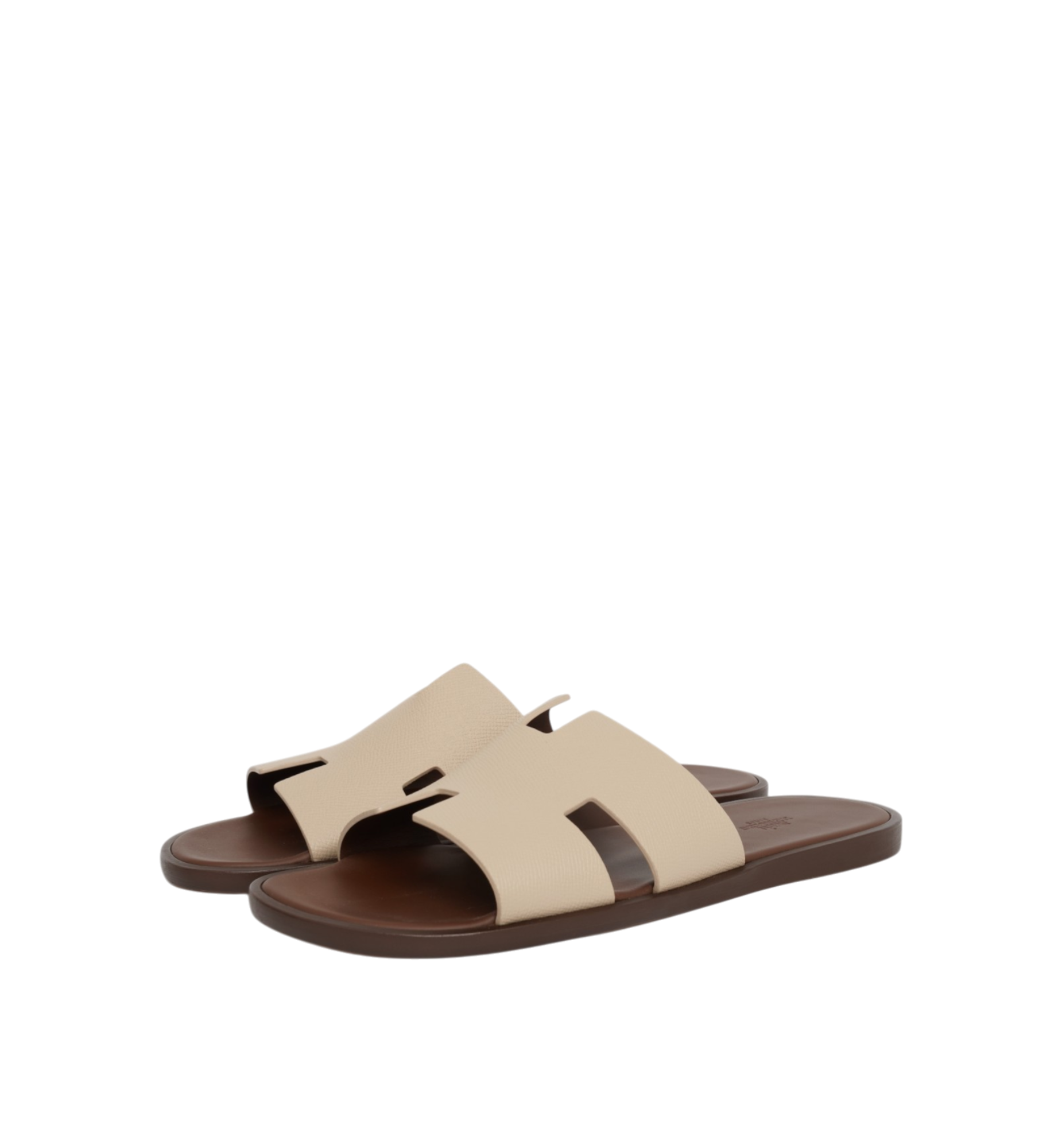 Hermès Izmir Blanc Gomme Marron Epsom