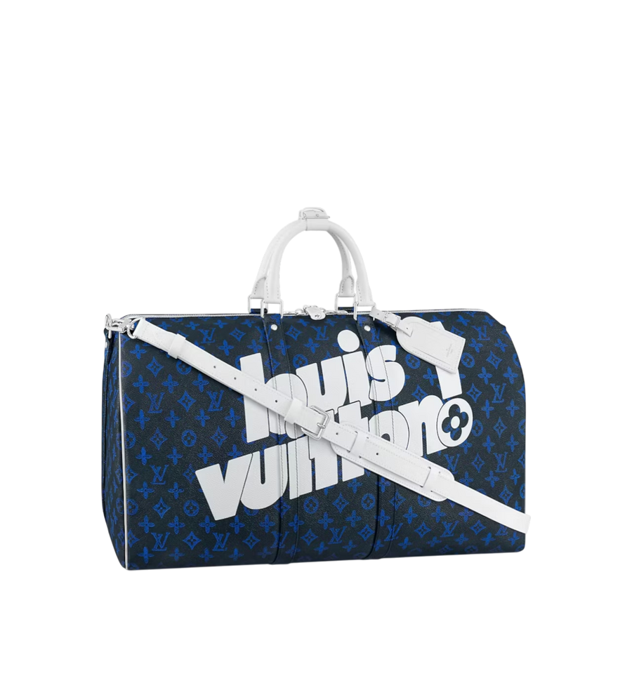 Louis Vuitton Virgil Abloh Keepall Blue Vintage Monogram