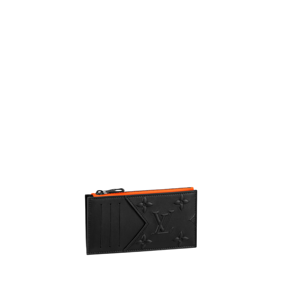 Louis Vuitton Coin Card Holder Monogram Seal Black