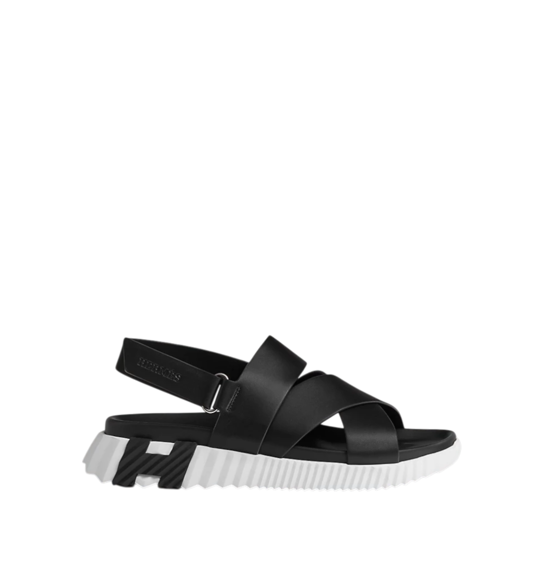 Hermès Electric Sandals Black White