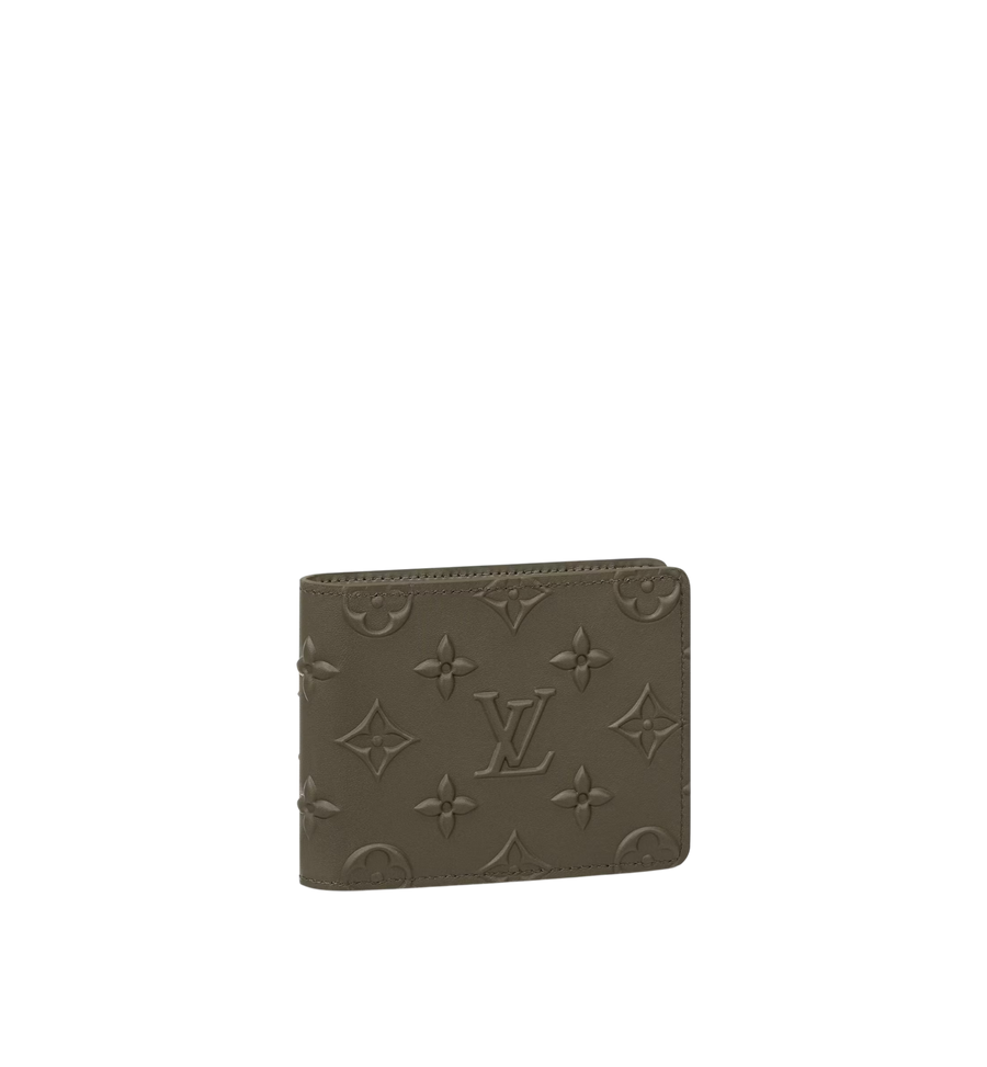 Louis Vuitton Slender Wallet Monogram Seal Khaki In Leather